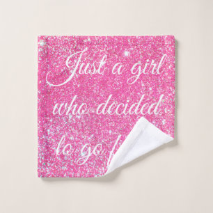 NUR EIN GIRL, DAS SCHNELL-Hot-Pink-Glitzer ENTSCHL Waschlappen