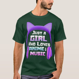 Nur ein Girl Lieben Anime & Music Anime Kopfhörer T-Shirt
