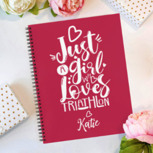 Nur ein Girl Triathlon Inspiration Modern Script Notizblock