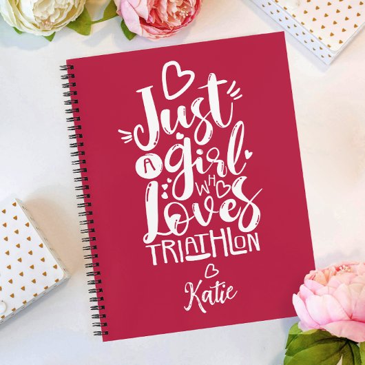 Nur ein Girl Triathlon Inspiration Modern Script Notizblock