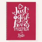 Nur ein Girl Triathlon Inspiration Modern Script Notizblock (Vorderseite)