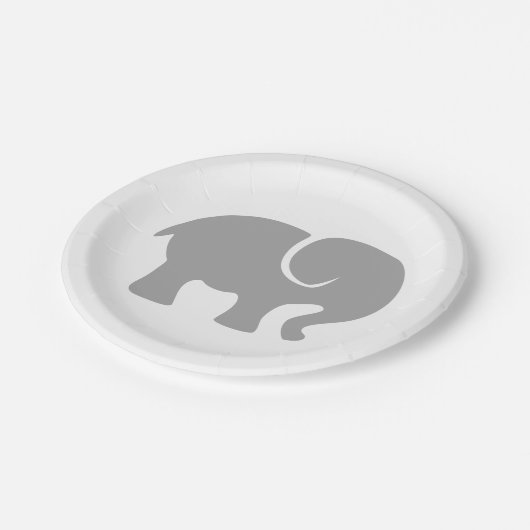 Nur ein grauer Elefant Pappteller (Schrägansicht)