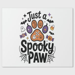 Nur ein gruseliger Pfoten-PNG, Hund Halloween Geschenkpapier