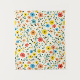 Nur ein Haufen glücklicher kleiner Blumen Wandteppich