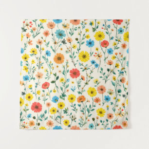 Nur ein Haufen glücklicher kleiner Blumen Wandteppich