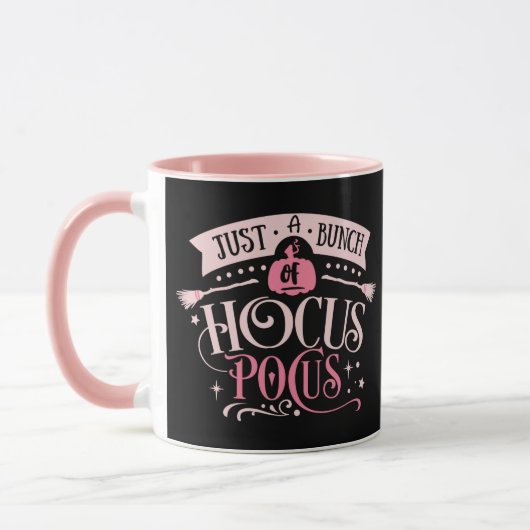 Nur ein Haufen Hocus Pocus Pink & Black Halloween Tasse (Links)