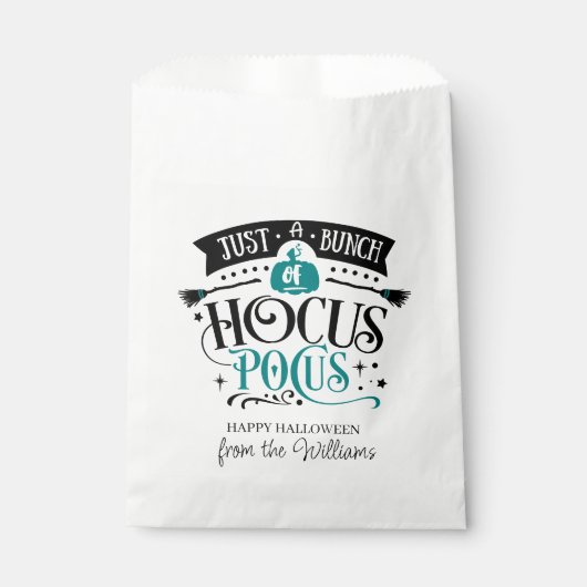 Nur ein Haufen Hocus Pocus Typografie aquamarin Geschenktütchen (Vorderseite)