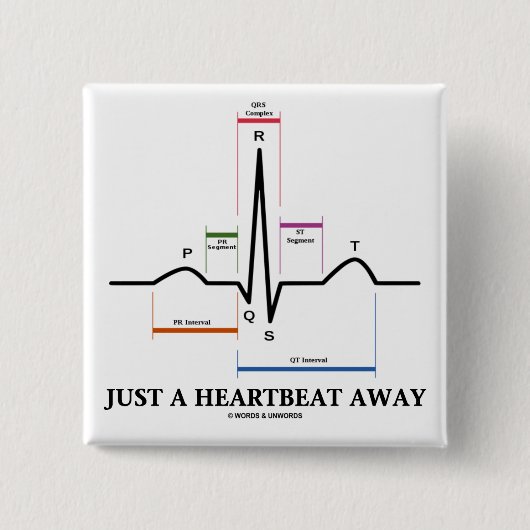 Nur ein Herzschlag entfernt (EKG/ECG) Button (Vorderseite)