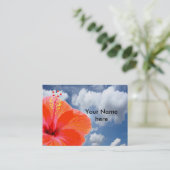 Nur ein Hibiskus Blossom + Ihr Text & Ideen Visitenkarte (Stehend Vorderseite)