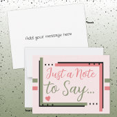 Nur ein Hinweis auf rosa grün Postkarte