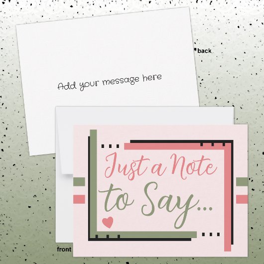 Nur ein Hinweis auf rosa grün Postkarte