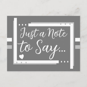 Nur ein Hinweis, grau weiß zu sagen Postkarte