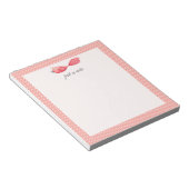 Nur ein Hinweis: Rosa weiße Polka Dot Bird Notepad Notizblock (angewinkelt)