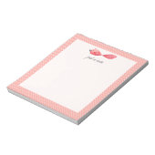 Nur ein Hinweis: Rosa weiße Polka Dot Bird Notepad Notizblock (Rotiert)