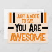 Nur ein Hinweis: Sie sind phantastisch orange schw Postkarte (Vorne/Hinten)