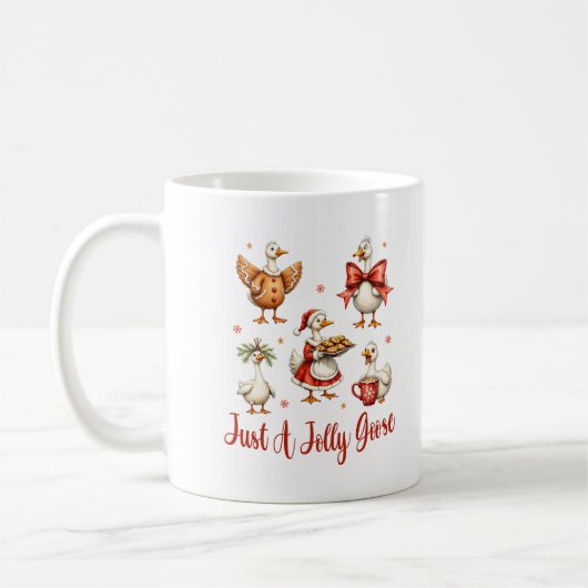 Nur ein Jolly Goose Funny Christmas Gänse Zitat Kaffeetasse (Links)