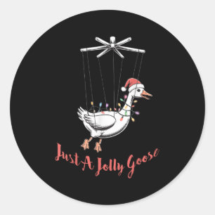 Nur ein Jolly Goose Holiday Lights Puppet T-Shirt Runder Aufkleber
