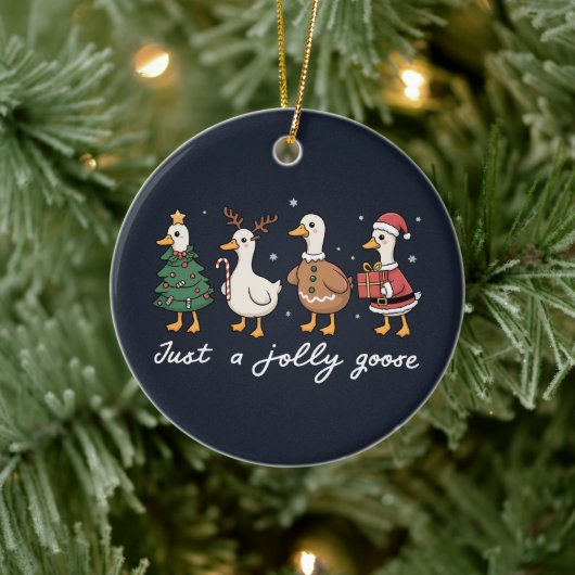 Nur ein Jolly Goose Weihnachts-Duck Weihnachten We Keramik Ornament (Baum)