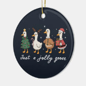 Nur ein Jolly Goose Weihnachts-Duck Weihnachten We Keramik Ornament (Links)