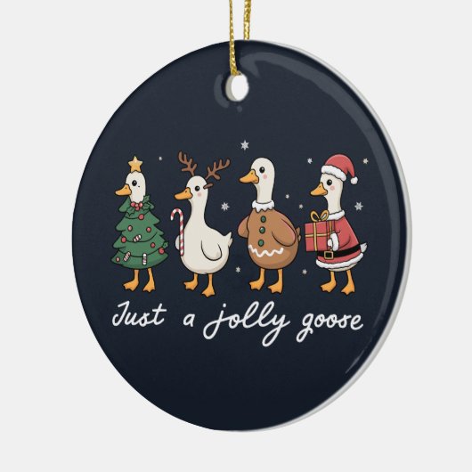 Nur ein Jolly Goose Weihnachts-Duck Weihnachten We Keramik Ornament (Links)