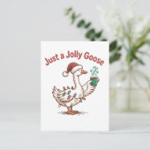 Nur ein Jolly Goose Weihnachtsgoose Drink Matcha Einladungspostkarte (Stehend Vorderseite)