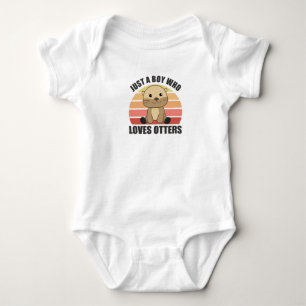 Nur ein Junge, der andere Lieben süß Otter. Baby Strampler