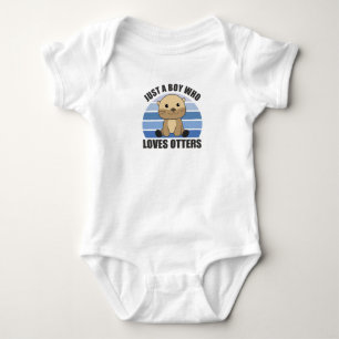 Nur ein Junge, der andere Lieben süß Otter. Baby Strampler