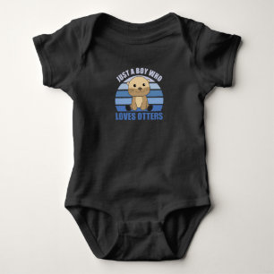 Nur ein Junge, der andere Lieben süß Otter. Baby Strampler