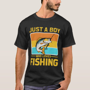 Nur ein Junge, der Angeln lustig Byss Fisch Fishe  T-Shirt