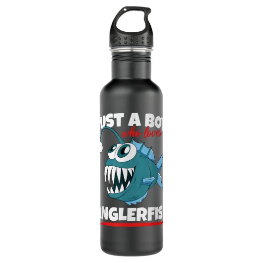 Nur ein Junge, der Angler Fish Funny Fishing Ang L Edelstahlflasche (Vorderseite)