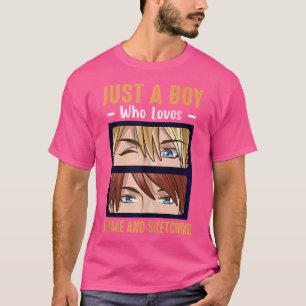 Nur ein Junge, der Anime Liebe und Manga skizziert T-Shirt