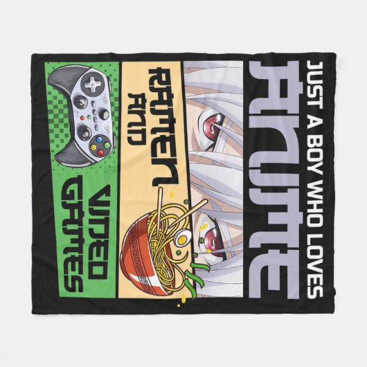 Nur ein Junge, der Anime Ramen und Video Games G L Fleecedecke (Vorderseite (Horizontal))