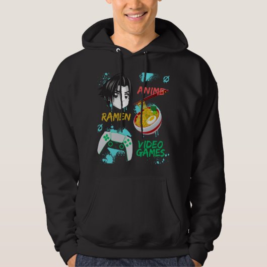 Nur ein Junge, der Anime Ramen und Videospiele Lie Hoodie (Vorderseite)