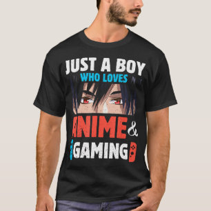 Nur ein Junge, der Anime und Gaming-Anime-Manga li T-Shirt