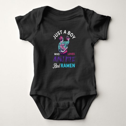 Nur ein Junge, der Anime und Ramen Liebe, Geschenk Baby Strampler (Vorderseite)