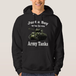 Nur ein Junge, der Armee-Panzer und Sherman M4 Arm Hoodie