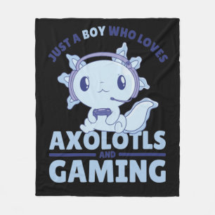 Nur ein Junge, der Axolotalen und Gaming Liebe Fleecedecke