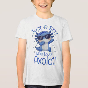 Nur ein Junge, der Axolotl liebt Tri-Blend Shirt