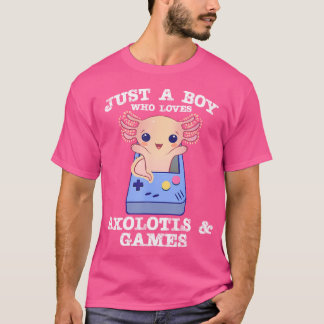 Nur ein Junge, der Axolotls Lieben Niedlich Kawaii T-Shirt