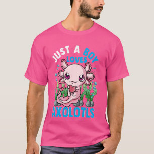 Nur ein Junge, der Axolotls Lieben Son Birthday Pa T-Shirt