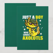Nur ein Junge, der axolotls Niedliche Kawaii Liebe Einladung (Vorne/Hinten)
