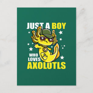Nur ein Junge, der axolotls Niedliche Kawaii Liebe Postkarte