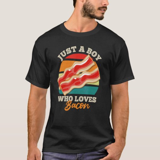 Nur ein Junge, der Bacon Bacon Lieben T-Shirt (Vorderseite)