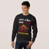 Nur ein Junge, der Bagger Cool Liebe Sweatshirt (Vorne ganz)