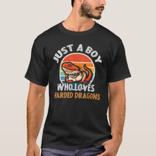 Nur ein Junge, der Bartagamen Echsen Reptilien lie T-Shirt