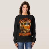 Nur ein Junge, der bärtige Drachen Lieben Kids Ret Sweatshirt (Vorne ganz)