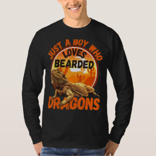 Nur ein Junge, der bärtige Drachen Lieben Kids Ret T-Shirt