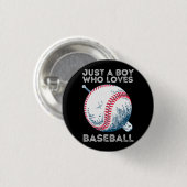 Nur ein Junge, der Baseball Batter Baseball Ball L Button (Vorne & Hinten)