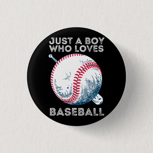 Nur ein Junge, der Baseball Batter Baseball Ball L Button (Vorderseite)