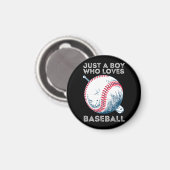 Nur ein Junge, der Baseball Batter Baseball Ball L Magnet (Vorderseite/Rückseite)